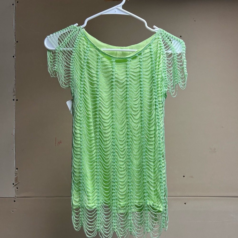Vibrant Green Sheer Knit Top